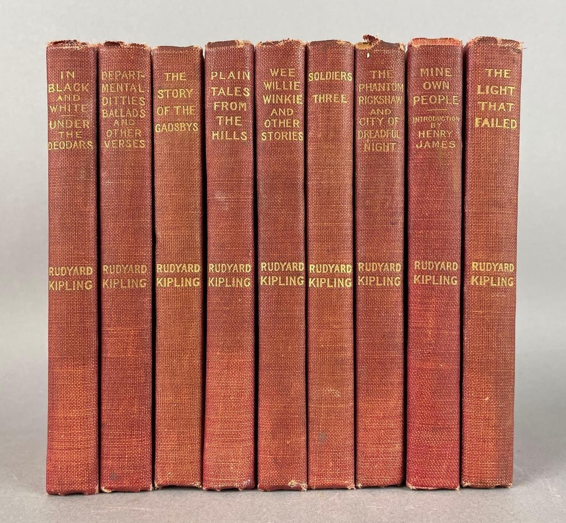 Vintage 9 Volumes of Rudyard Kipling Hardcover Books (1 of 3)