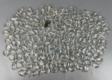 Group of Antique Crystal Teardrop Chandelier Prisms