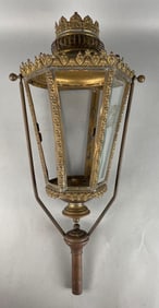 Antique Brass Ornate Light Fixture