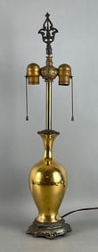 Antique Brass and Bronze 2 Socket Table Lamp