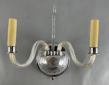 Vintage Glass 2 Light Wall Sconce