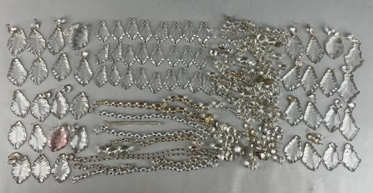 Group of Antique Crystal Chandelier Prisms