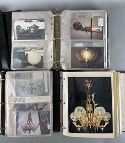 Group of 3 Photo Albums of Antique Lighting from Stanleys Antique Gallery Chicago IL.