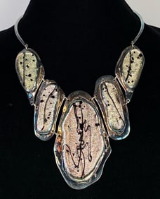 Connie Bennett Art Glass Costume Jewelry Xena Necklace