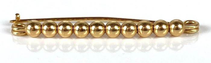 14K Gold Beaded Pin