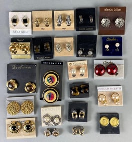 Group of Clip-On Costume Jewelry Earrings