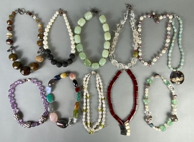 Group of Beaded Costume Jewelry Necklaces