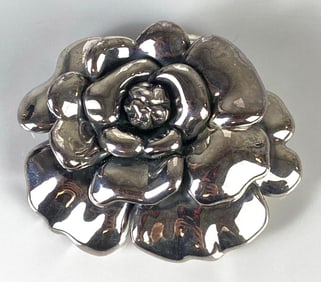 Sterling Silver Rose Brooch