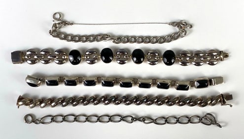 Group of Sterling Silver Bracelets