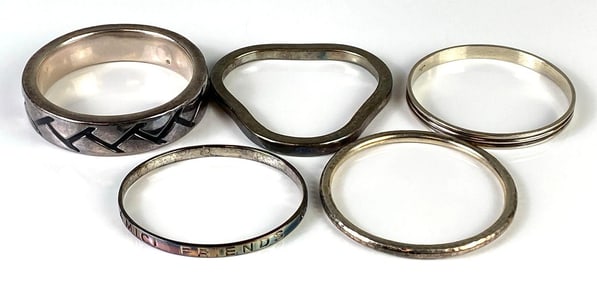 Group of Sterling Silver Bangle Bracelets