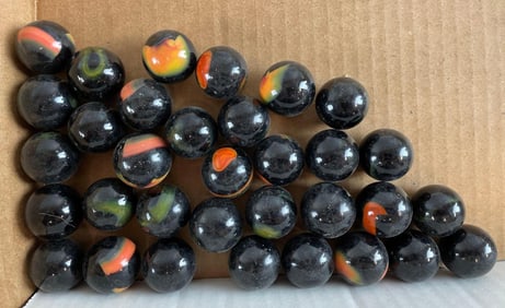 Group of 30+ Peltier Glass Co. Ottawa IL 1988 Nova Run Marbles