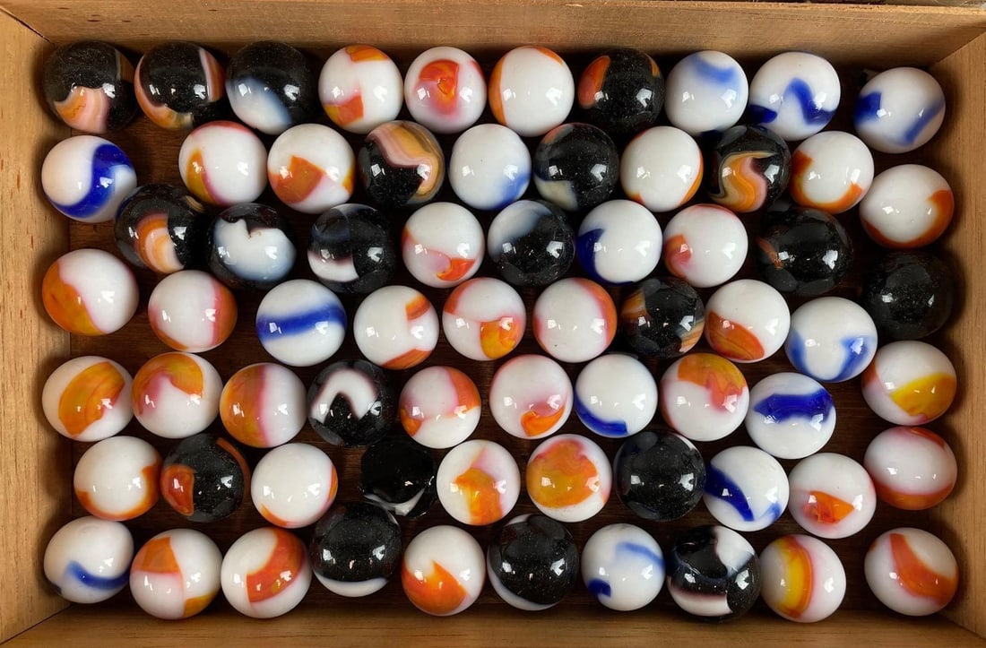 Group of 60+ Peltier Glass Co. Ottawa IL Marbles (1 of 3)