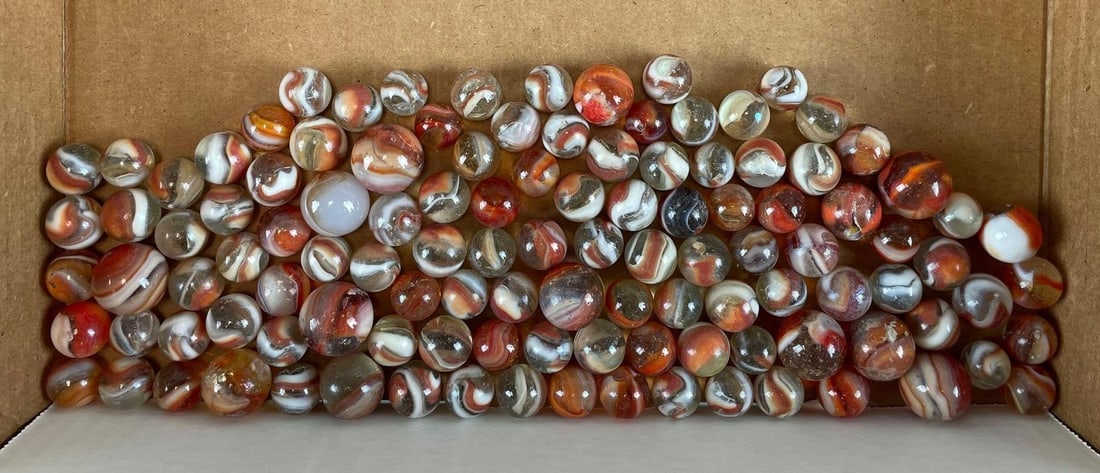 Group of 105+ Peltier Glass Co. Ottawa IL Marbles (1 of 3)