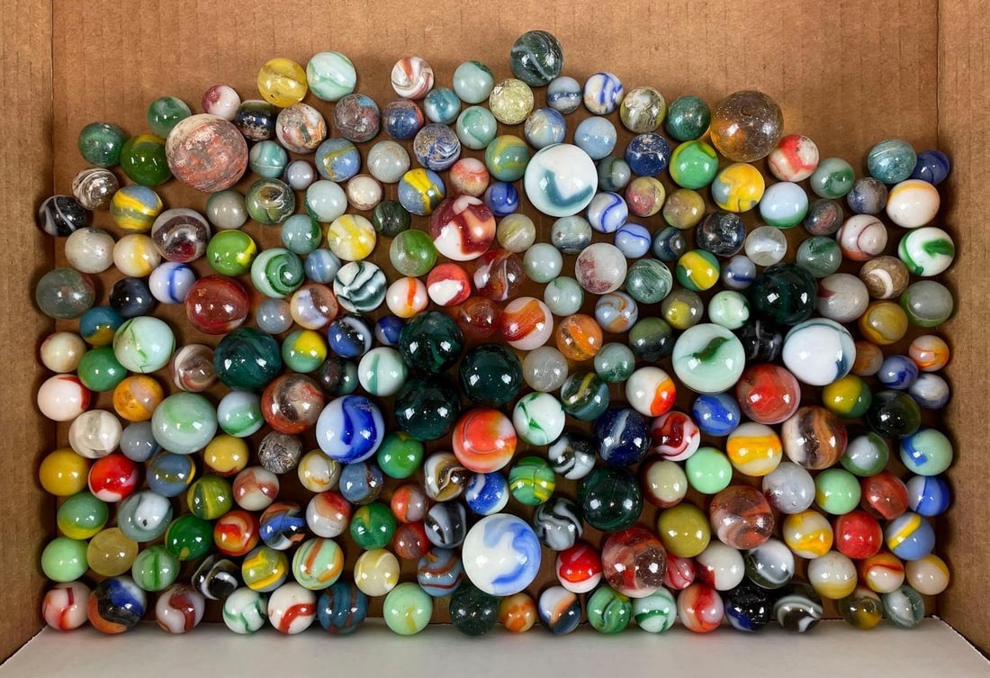 Group of 190+ Peltier Glass Co. Ottawa IL Marbles (1 of 3)