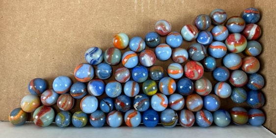 Group of 70+ Peltier Glass Co. Ottawa IL Marbles