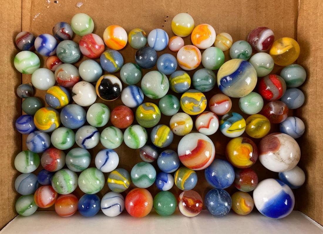 Group of 100+ Peltier Glass Co. Ottawa IL Marbles (1 of 2)