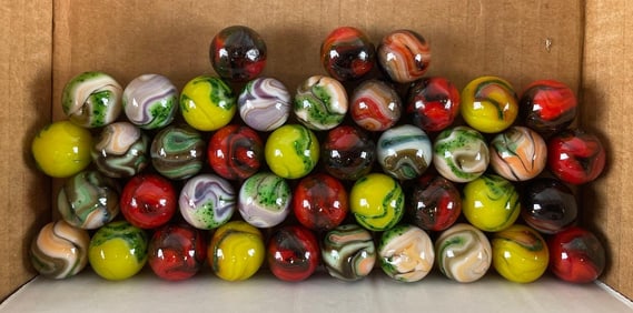 Group of 40 Glass Marbles