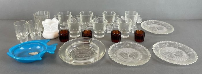 Group of Peltier Glass Co. Ottawa IL Pressed Glass Items