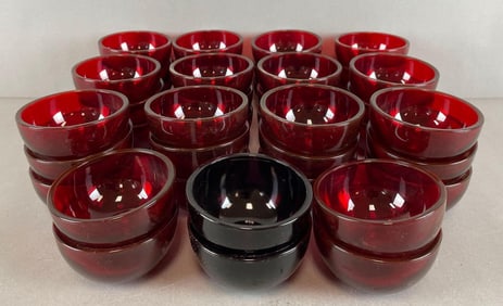 Group of Peltier Glass Co. Ottawa IL Ruby Red Small Bowls