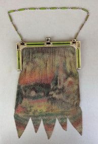 Antique Whiting and Davis Silk Lined Mesh Purse