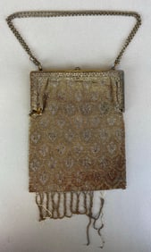 Antique Metal Beaded Purse with Scale Design