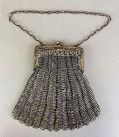 Antique Silk Lined Beaded Purse