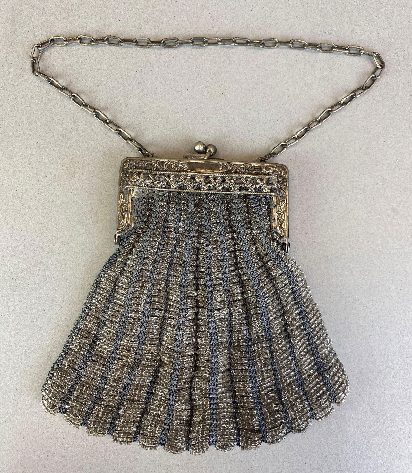 Antique Silk Lined Beaded Purse (1 of 2)