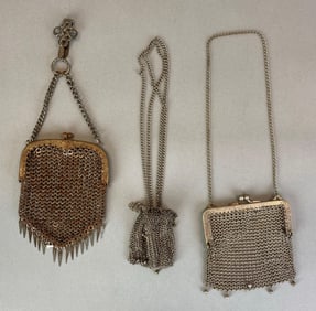 Group of 3 Antique Mesh Purses