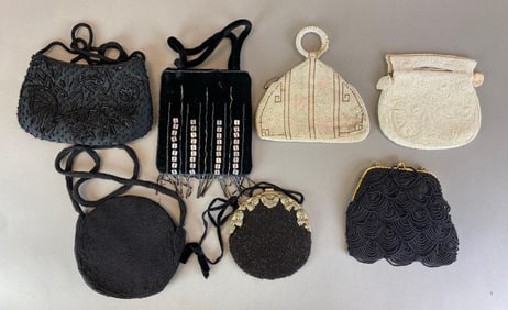 Group of 7 Antique Beaded Purses