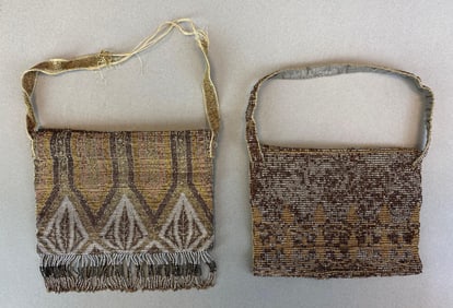 Group of 2 Antique Colored Beaded Purses