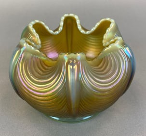Northwood Iridescent Drapery Carnival Glass Bowl