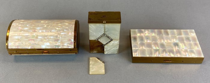 Group of Mother of Pearl Clutches and Cigarette Case