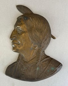 Brass Savage Bros Co. Native American Warrior Plaque