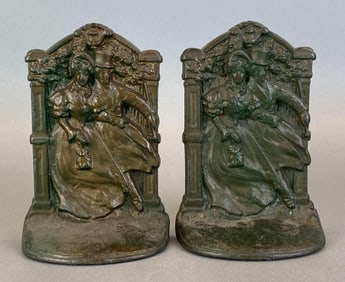 Pair of Metal Victorian Couple Bookends