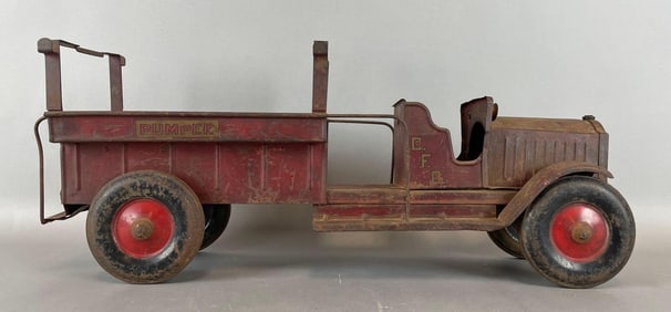 Antique Structo C.F.D. Pressed Steel Pumper Fire Truck