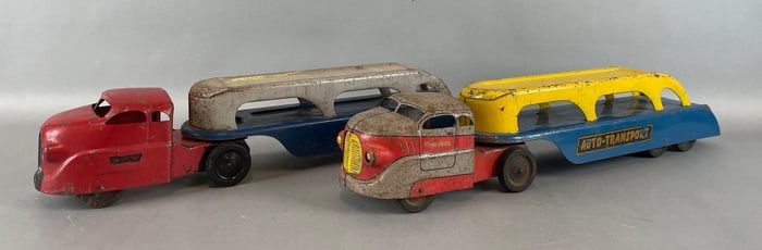 Group of 2 Vintage Wyandotte Pressed Steel Auto Transports