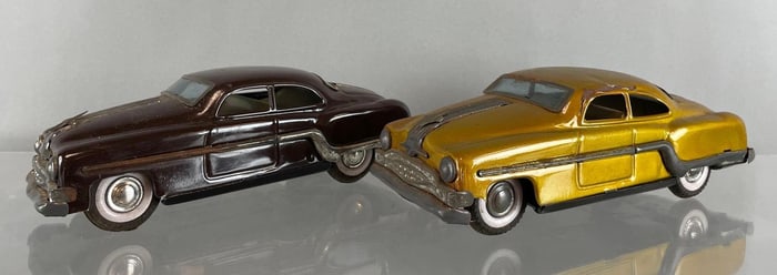 Group of 2 Vintage Tin Litho Friction Cars