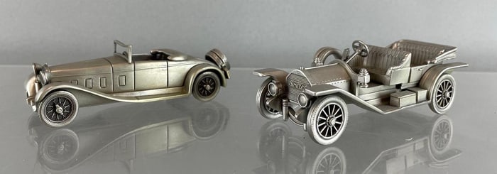 Group of 2 Danbury Mint Pewter Antique Cars