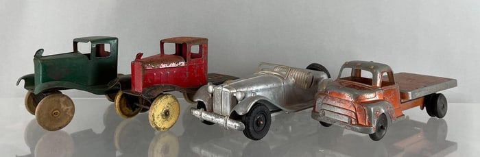 Group of 4 Vintage Pressed Steel Vehicles