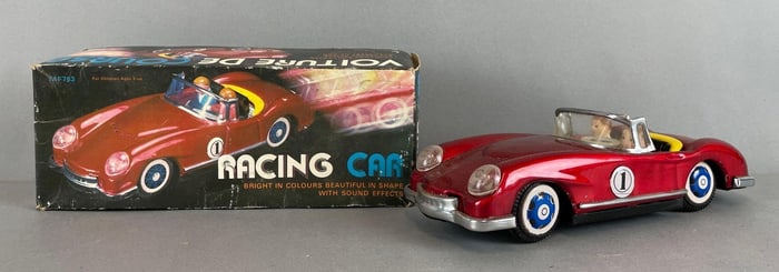 Vintage Chinese Tin Litho Friction Racing Car