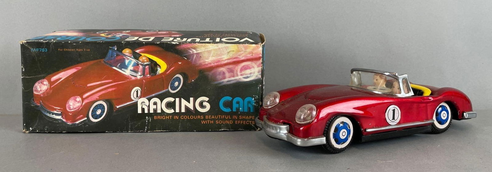 Vintage Chinese Tin Litho Friction Racing Car (1 of 6)