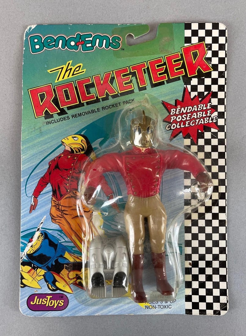 Justoys Bend-Ems Walt Disney The Rocketeer Action Figure: Holes in blister pack. Original packaging measures 10 x 7 x 2 inches