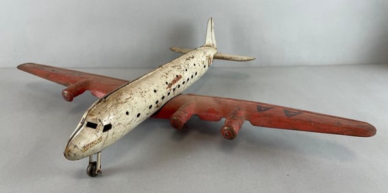 Vintage Marx American Airlines DC-4 Pressed Steel Airplane