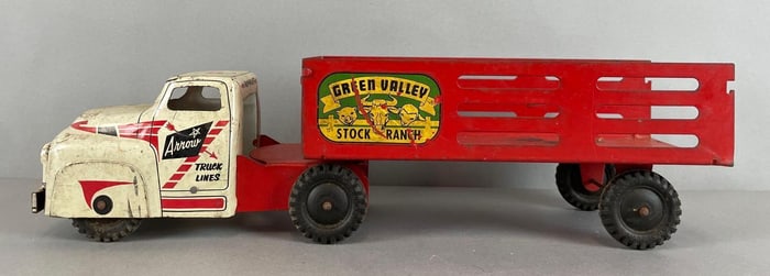 Vintage Wyandotte Pressed Steel Truck and Trailer