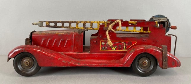 Vintage Marx Pressed Steel Friction Fire Truck