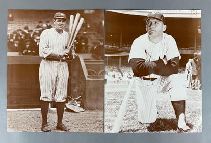 Group of 2 New York Yankees Black and White Pictures