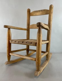 Vintage Oak Childrens Rock Chair