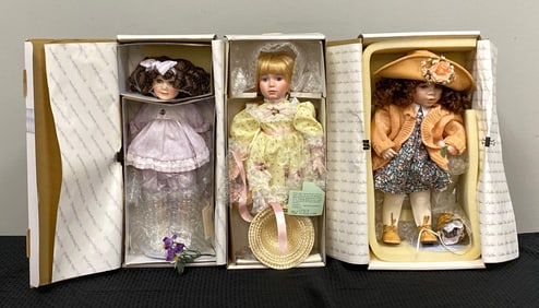 Group of 3 Assorted Porcelain Dolls