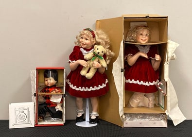 Group of 3 Ashton Drake Porcelain Dolls