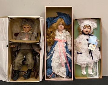 Group of 3 Porcelain Dolls